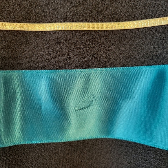 VTG Maggy London Evening Party Dress Sz 14 Long Maxi 90s Colorful Satin Stripes - Picture 13 of 15